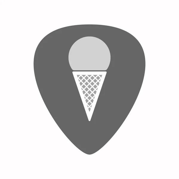 Isolated guitar plectrum with a cone ice cream — Stock Vector