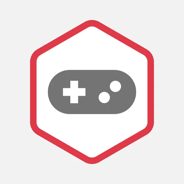 Hexagone isolé avec un pad de jeu — Image vectorielle