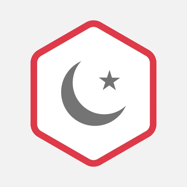 孤立的 hexagon 同伊斯兰教标志 — 图库矢量图片