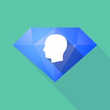 Bir erkek kafa uzun gölge baklava