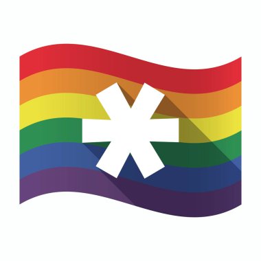 Bir yıldız işareti ile izole Gay Pride bayrak