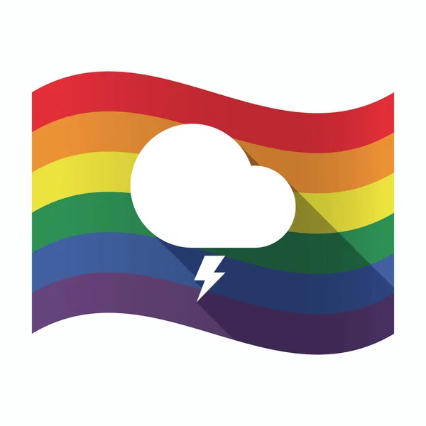 Isolated Gay Pride flag with a stormy cloud — Stock Vector