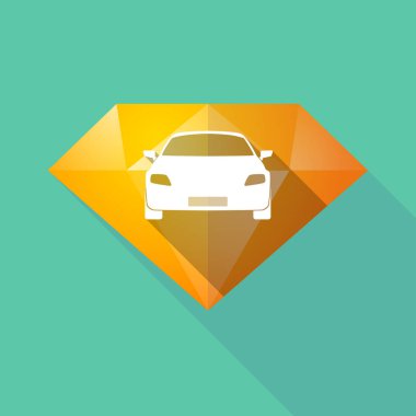 Uzun gölge elmas bir araba ile