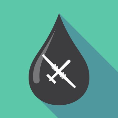 Uzun bir savaş uçağı ile gölge yağ damla