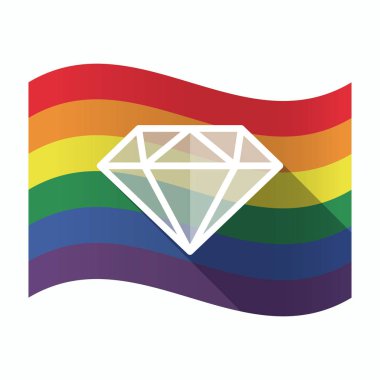Bir elmas ile izole Gay Pride bayrak
