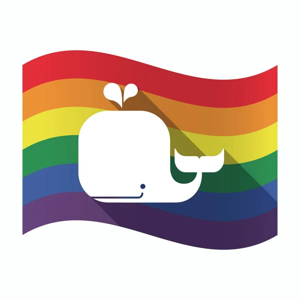 Bandeira isolada do Orgulho Gay com uma baleia — Vetor de Stock