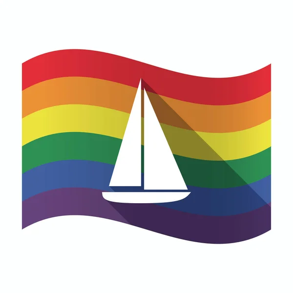 Vereinzelte Gay Pride Flagge mit einem Schiff — Stockvektor