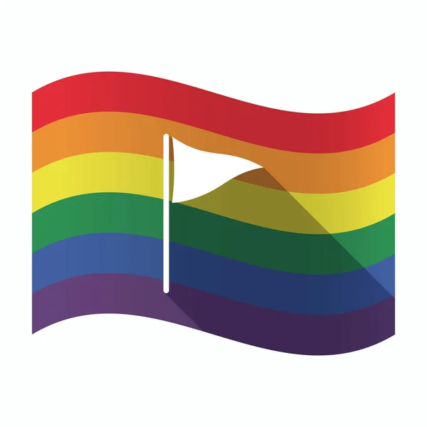 与高尔夫旗孤立的同性恋骄傲的旗帜 — 图库矢量图片