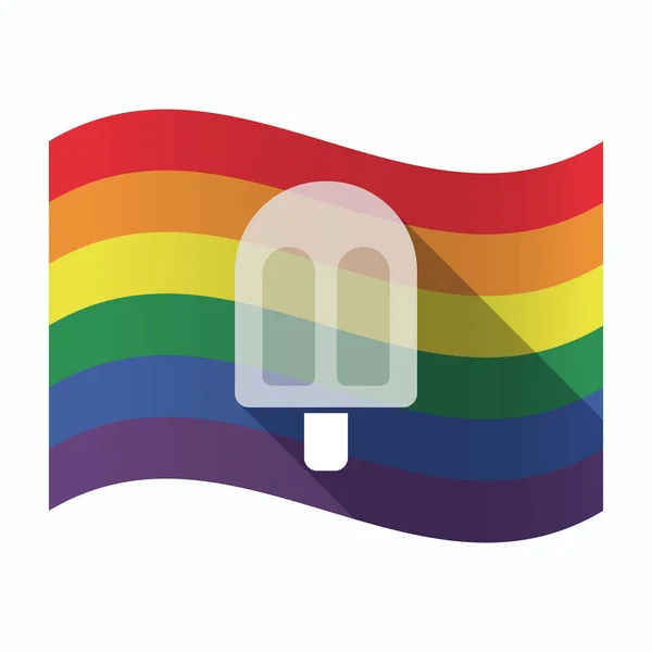 Bandiera Gay Pride isolata con gelato — Vettoriale Stock