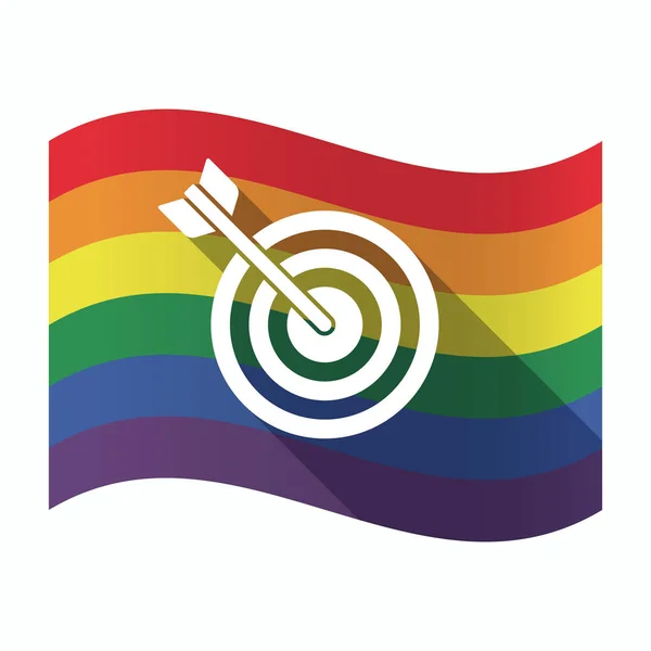 Vereinzelte Gay Pride Flagge mit einer Dartscheibe — Stockvektor