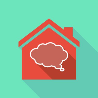 Uzun bir çizgi roman bulut balon ile gölge evi