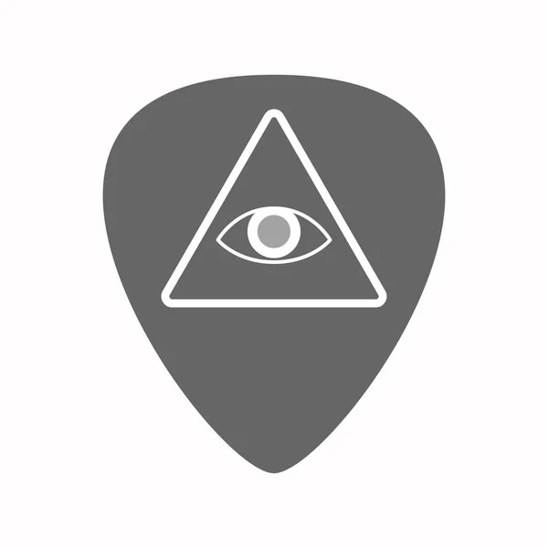 Isolated guitar plectrum with an all seeing eye — Stock Vector