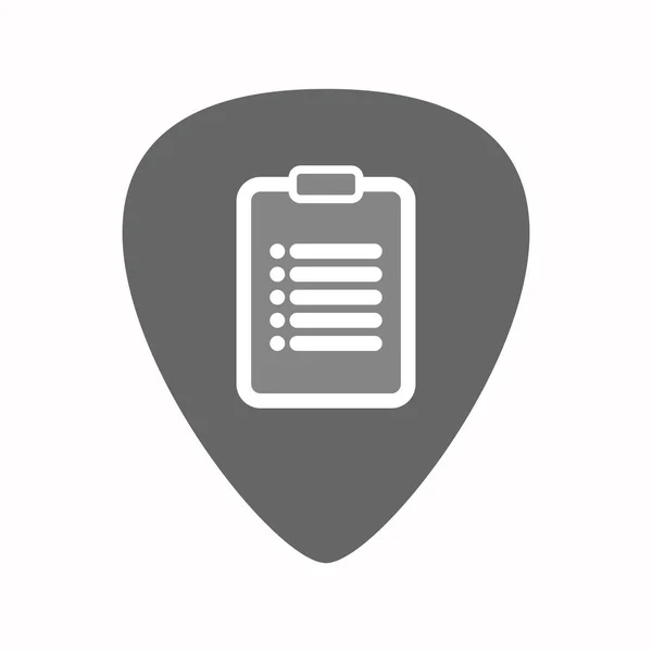 Plectro de guitarra aislada con un informe — Vector de stock