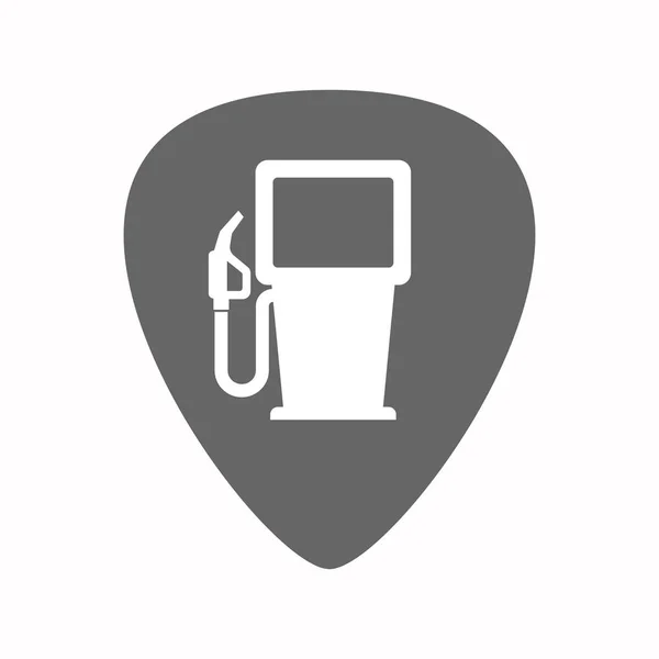 Isolated guitar plectrum with a gas station — Stock Vector