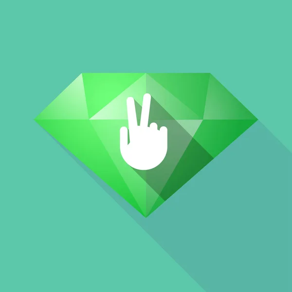 Dlouhý stín diamond s Vítězné gesto — Stockový vektor
