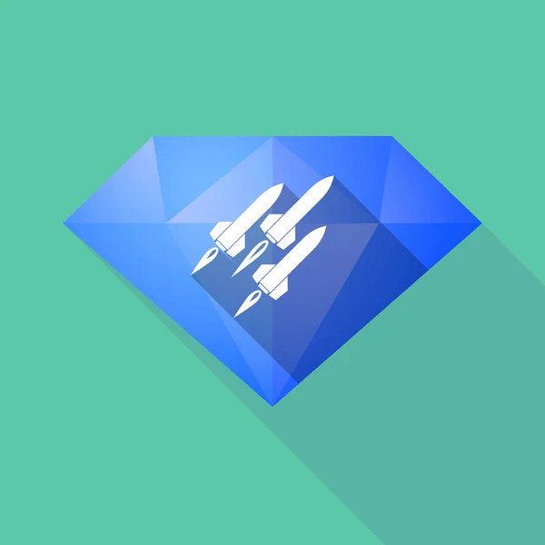 Diamant ombre longue avec missiles — Image vectorielle