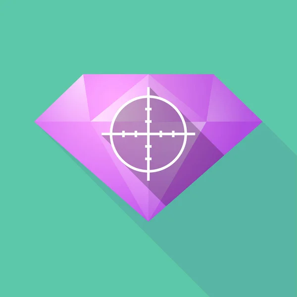 Diamante de sombra larga con una cruz — Vector de stock