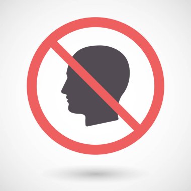 Erkek bir kafa ile izole yasak sinyal