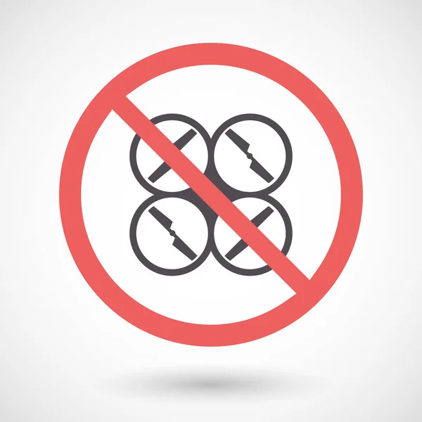 Geïsoleerde verboden signaal met een drone — Stockvector