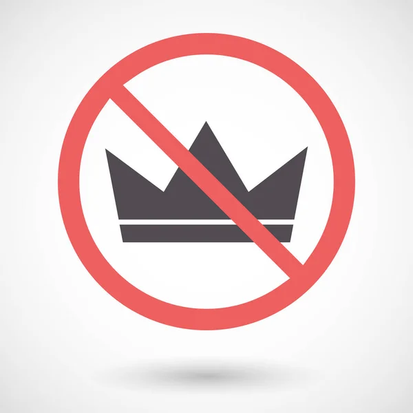 Isolated forbidden signal with a crown — Stock Vector