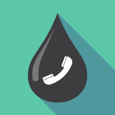 Uzun bir telefon ile gölge yağ damla