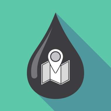 Uzun bir harita ile gölge yağ damla