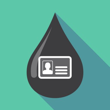 Uzun gölge yağ damla kimlik kartı ile