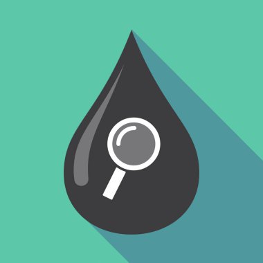 Uzun bir büyüteç ile gölge yağ damla