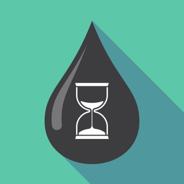 Uzun gölge yağ damla bir kum saati ile