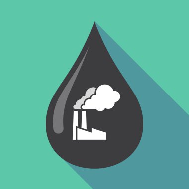 Uzun bir fabrika ile gölge yağ damla