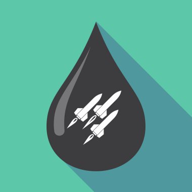 Uzun gölge yağ damla füzeleri ile