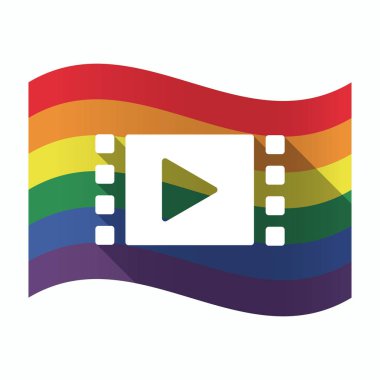 Multimedya bir işareti ile izole Gay Pride bayrak