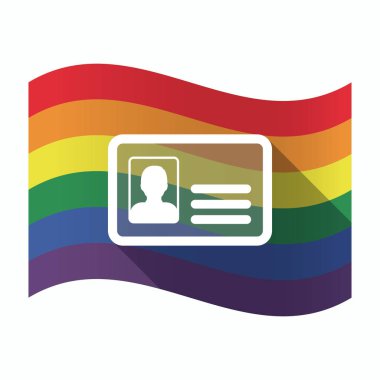 Kimlik kartı ile izole Gay Pride bayrak