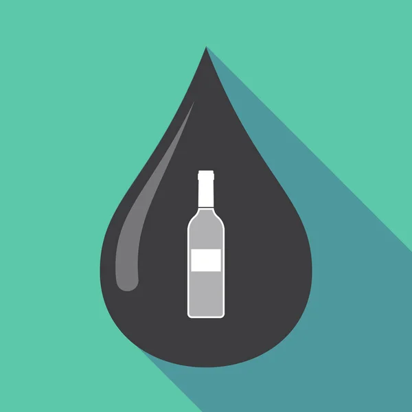 Langer Schatten Öltropfen mit einer Flasche Wein — Stockvektor
