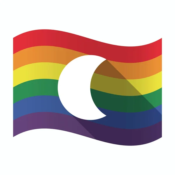 Drapeau isolé Gay Pride avec une lune — Image vectorielle