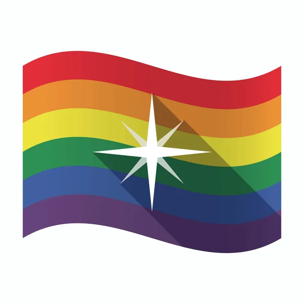 Vereinzelte Gay Pride Flagge mit einem Funkeln — Stockvektor