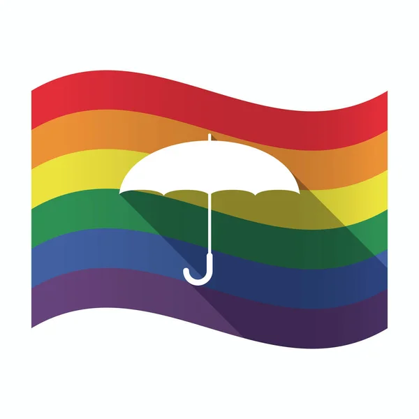 Drapeau isolé Gay Pride avec un parapluie — Image vectorielle