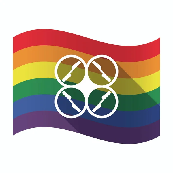 Απομονωμένη Gay Pride σημαία με ένα... drone — Διανυσματικό Αρχείο