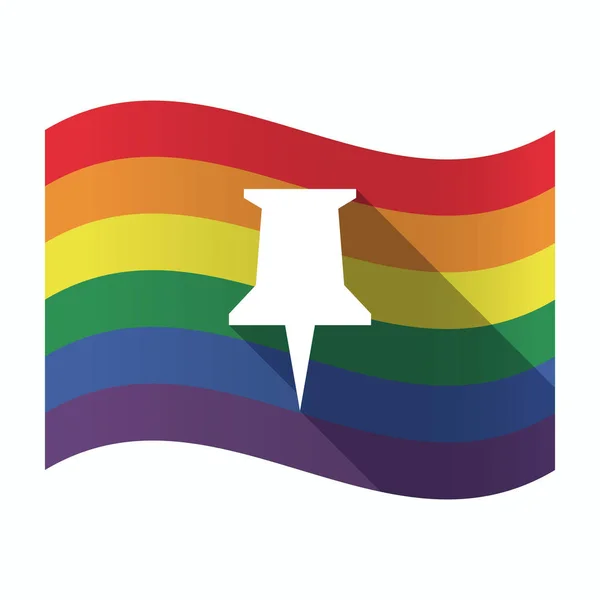 Isolierte Gay Pride Flagge mit einem Stecknadeln — Stockvektor