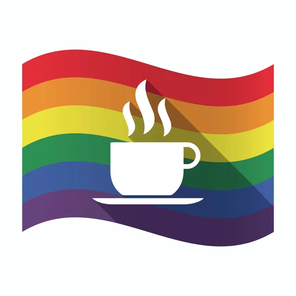 Bandera aislada del Orgullo Gay con una taza de café — Vector de stock