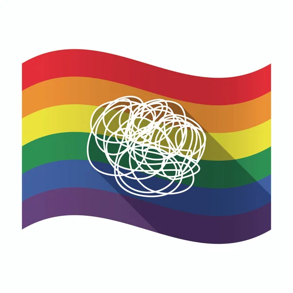 Bandeira isolada do Orgulho Gay com um doodle — Vetor de Stock