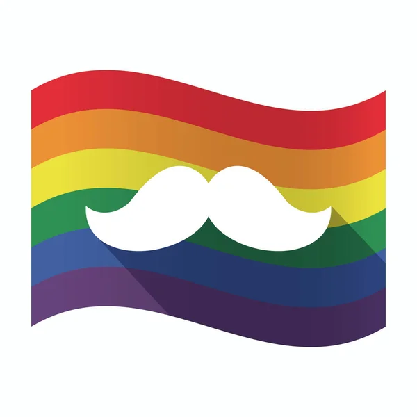 Drapeau isolé Gay Pride avec une moustache — Image vectorielle