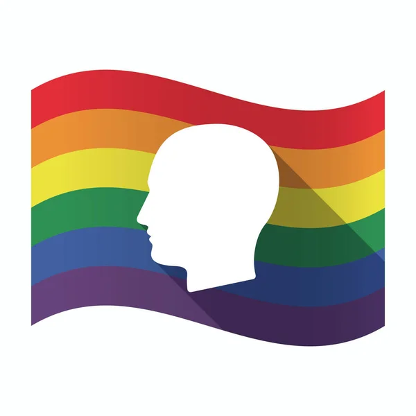 Isolierte Homosexuell Pride Flagge mit einem Männerkopf — Stockvektor