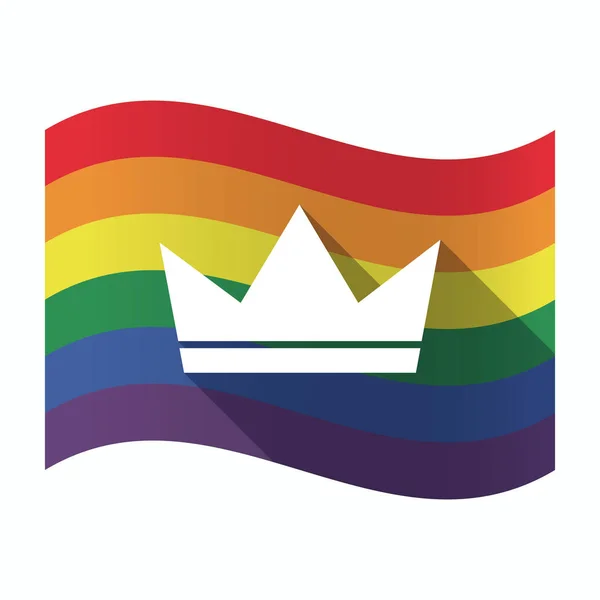 Isolated Gay Pride flag with a crown — Stock Vector