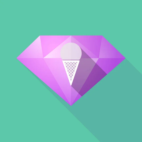 Dlouhý stín diamond s kužel zmrzliny — Stockový vektor