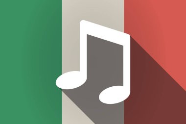 Uzun bir not müzik ile gölge İtalya bayrağı