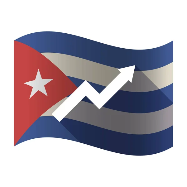 Izolovaném Kuby vlajka s graf — Stockový vektor