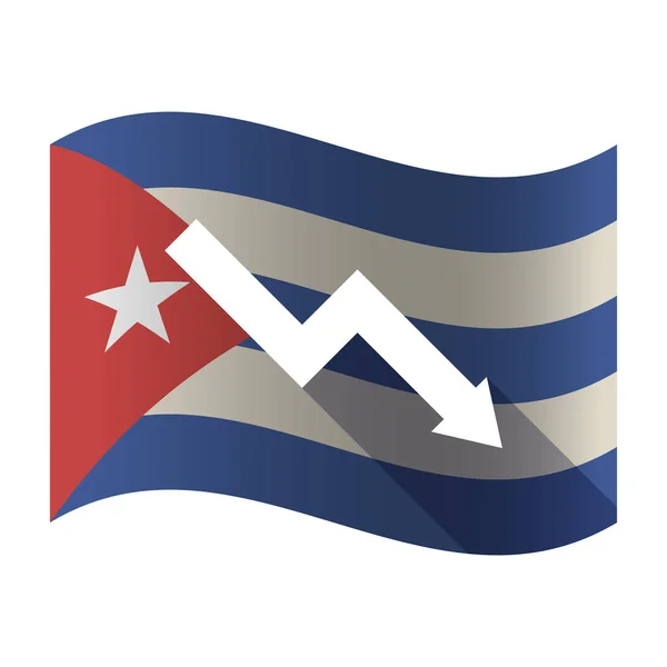 Azalan bir grafik ile izole Küba bayrağı — Stok Vektör