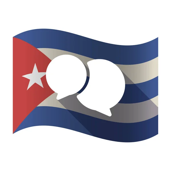 Komik balonları ile izole Küba bayrağı — Stok Vektör