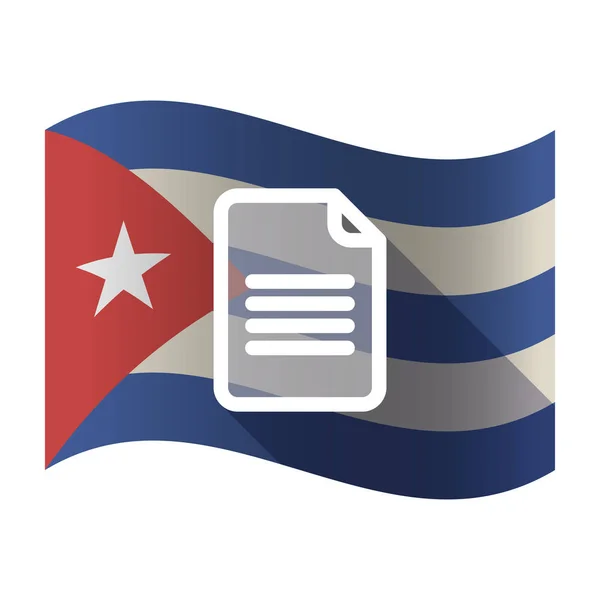 Izolovaném Kuby vlajka s dokumentem — Stockový vektor